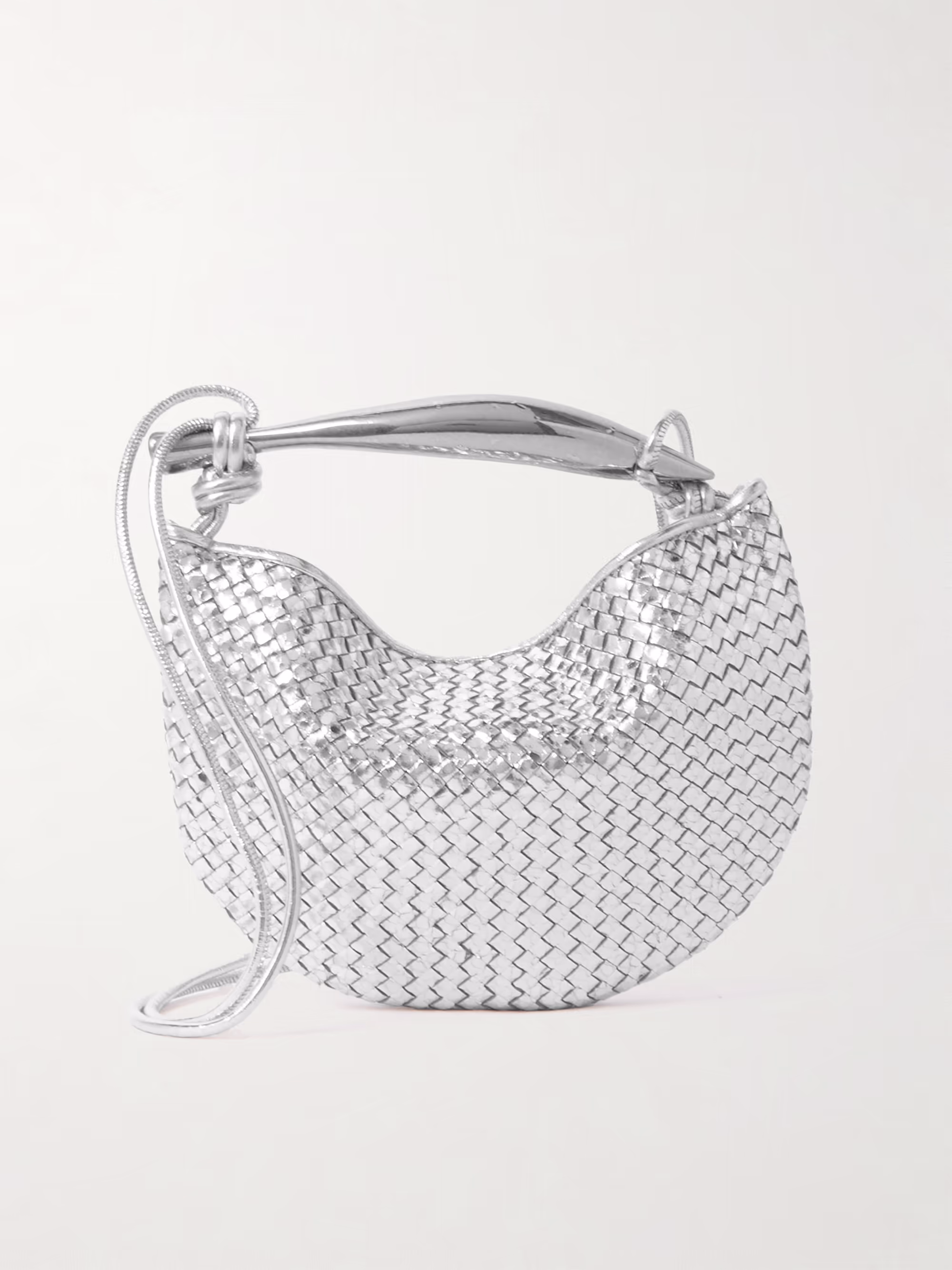 Bottega Veneta Sardine mini Intrecciato metallic leather shoulder bag
