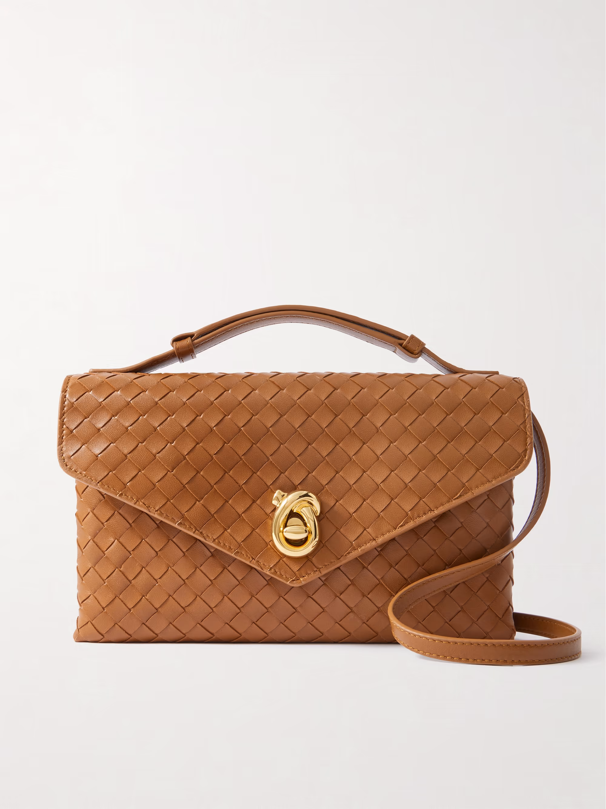 Bottega Veneta Knot Lock medium Intrecciato leather shoulder bag