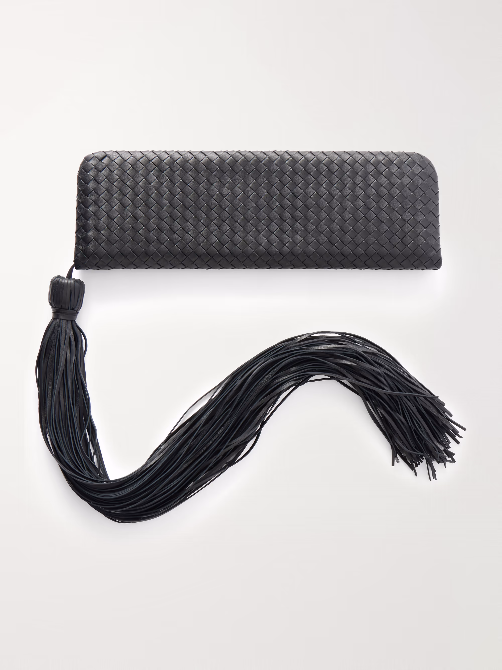 Bottega Veneta Serata Intrecciato plume tassel leather clutch
