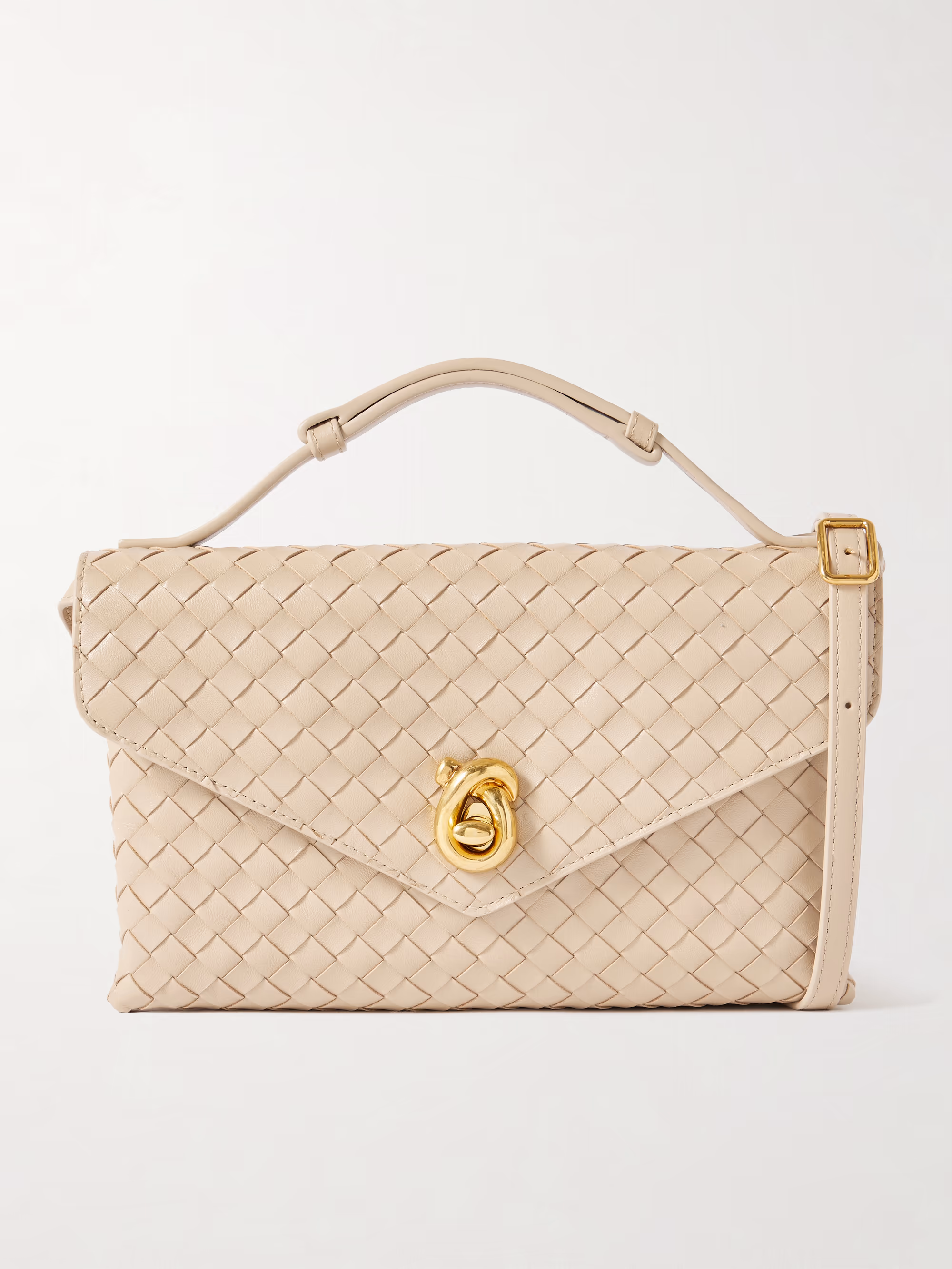 Bottega Veneta Knot Lock medium Intrecciato leather shoulder bag