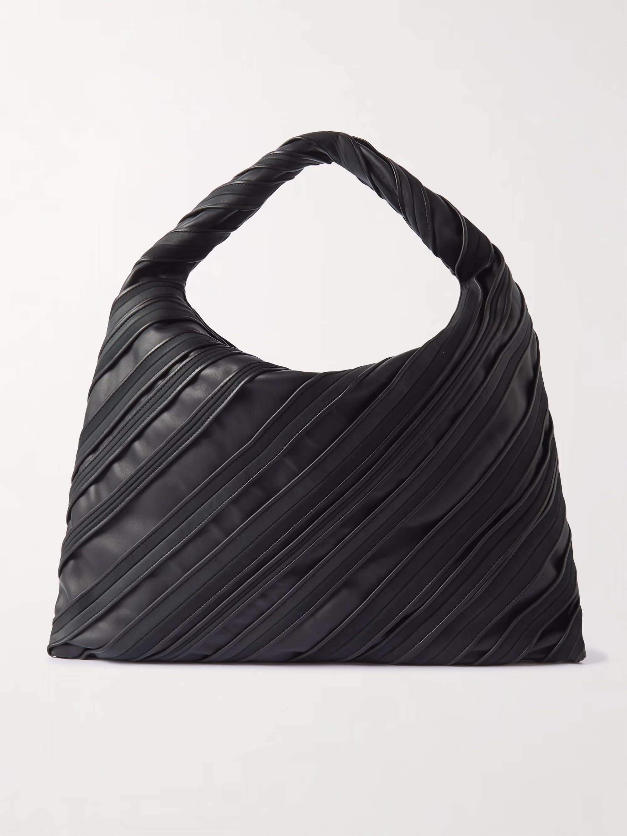 Bottega Veneta Hop large paneled striped suede and leather tote