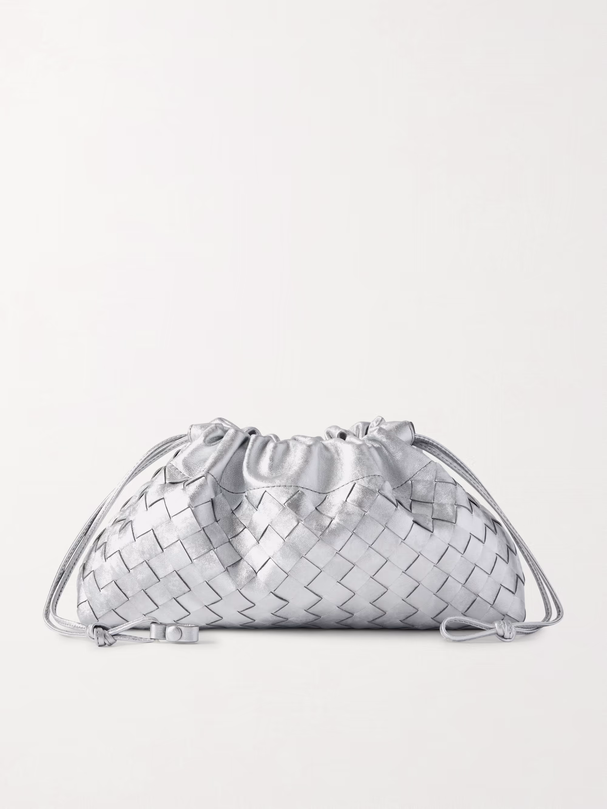 Bottega Veneta Pouch Intrecciato metallic leather pouch