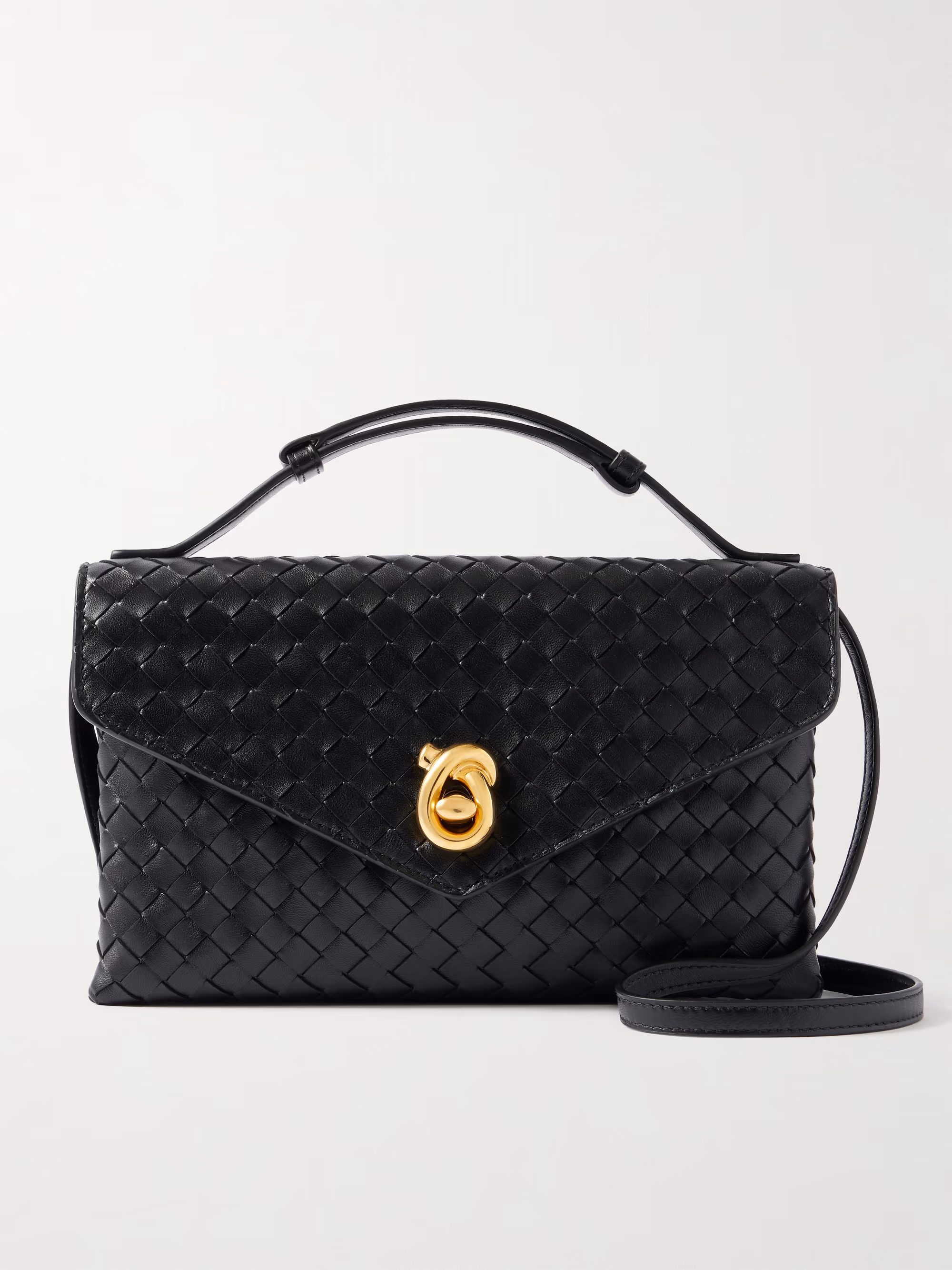 Bottega Veneta Knot Lock medium Intrecciato leather shoulder bag