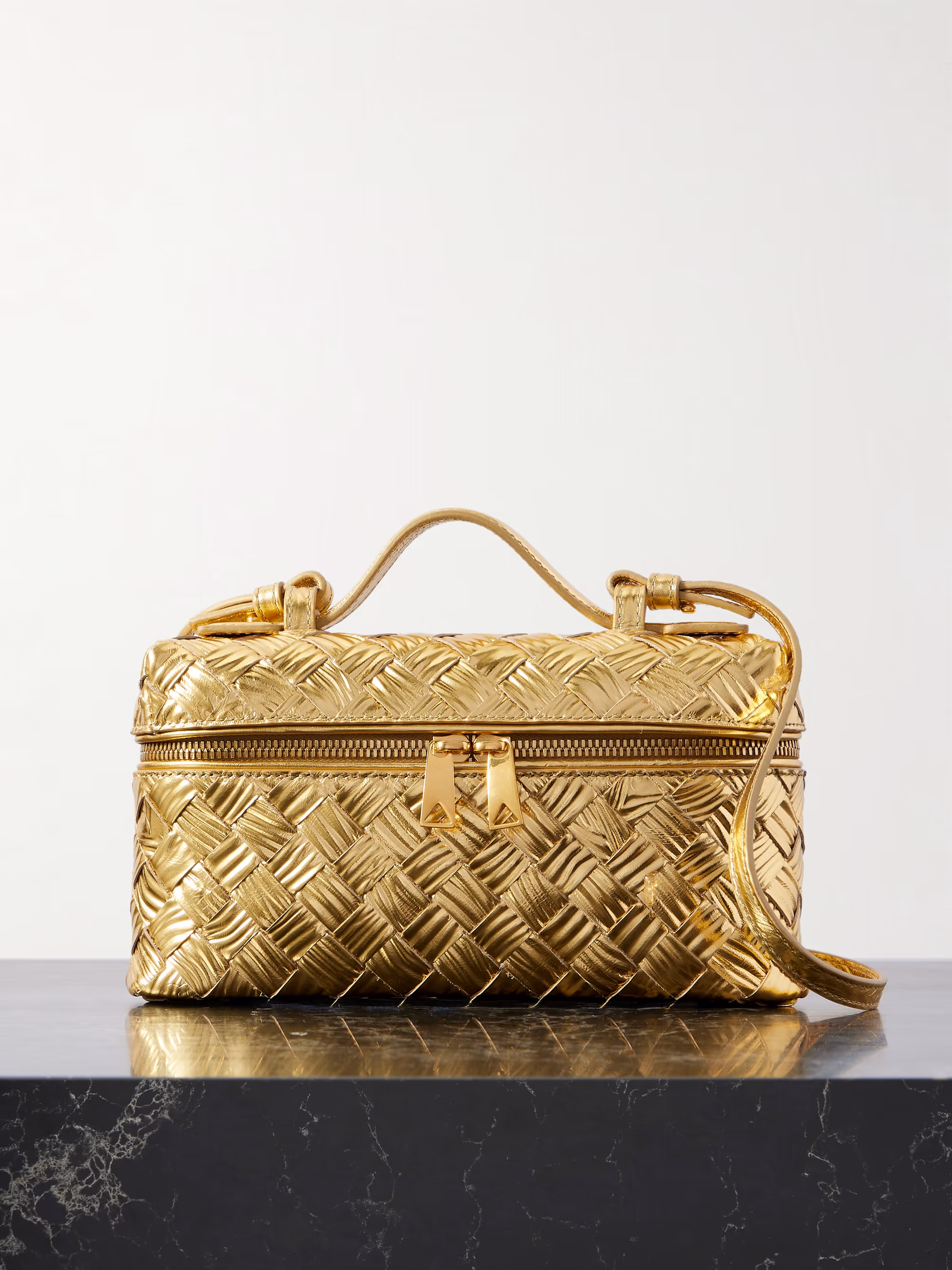 Bottega Veneta Bang Bang Intrecciato metallic leather tote