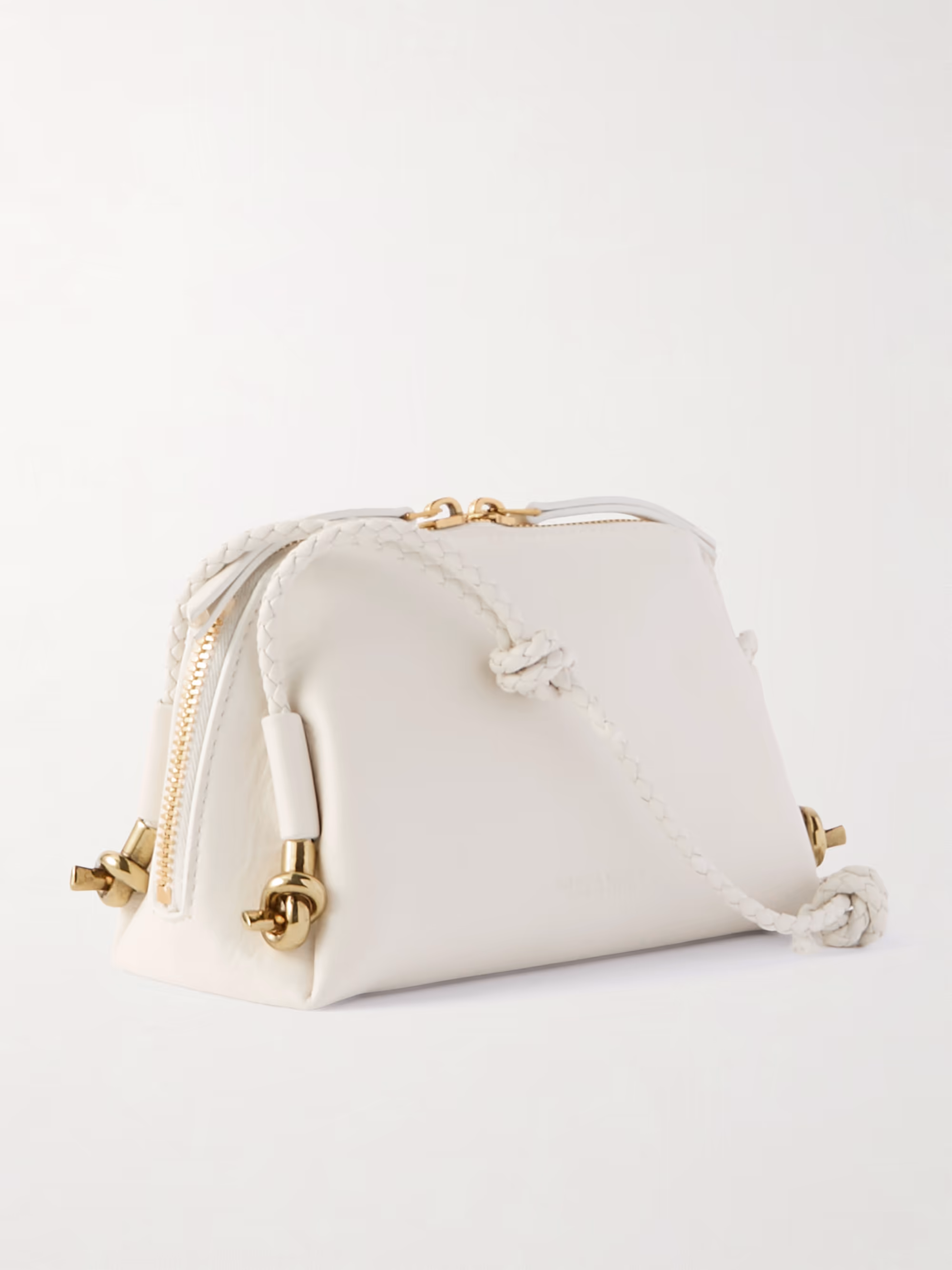 Bottega Veneta Embellished intrecciato-trimmed leather pouch