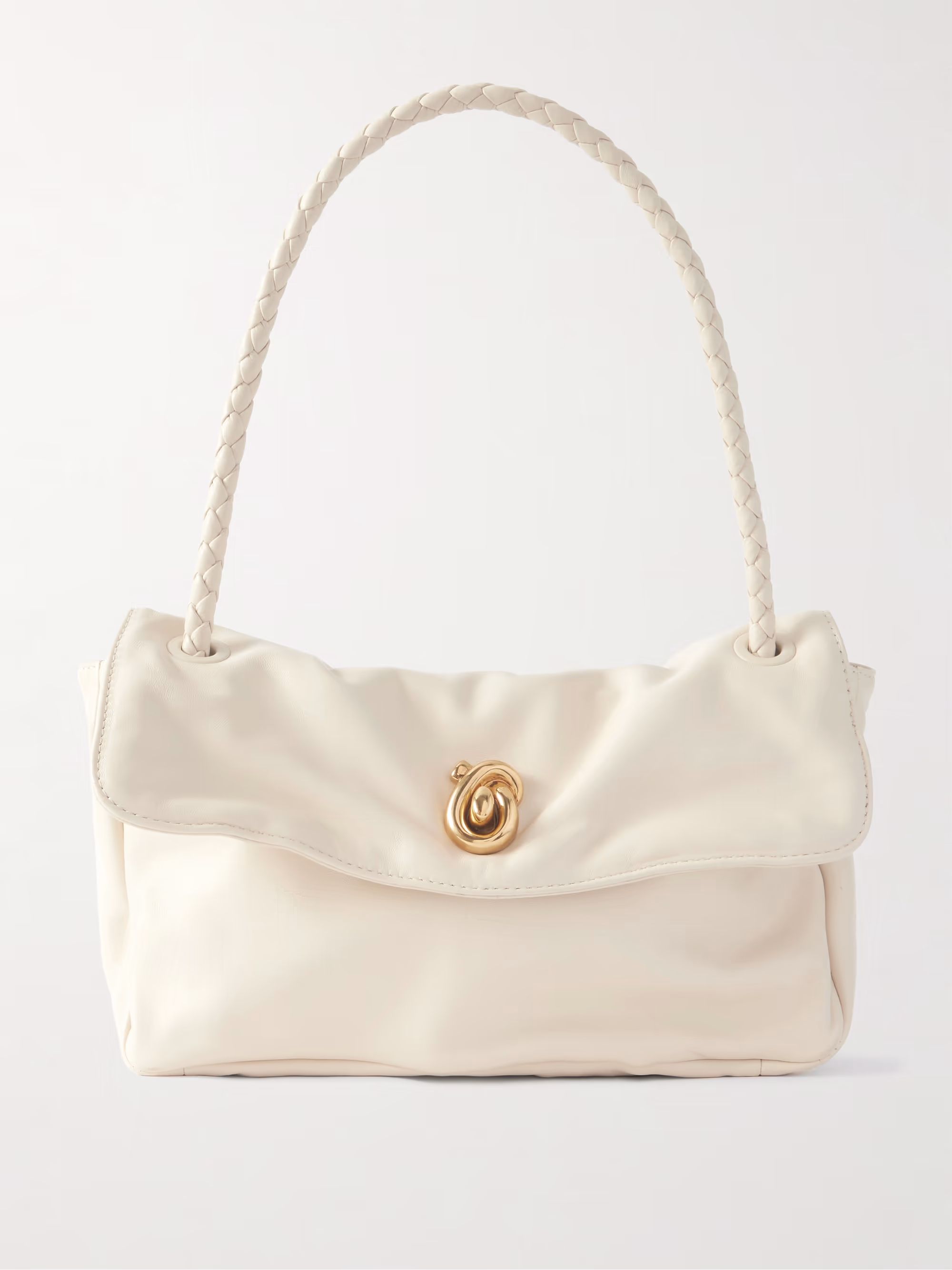 Bottega Veneta Madison medium Intrecciato-trimmed leather shoulder bag