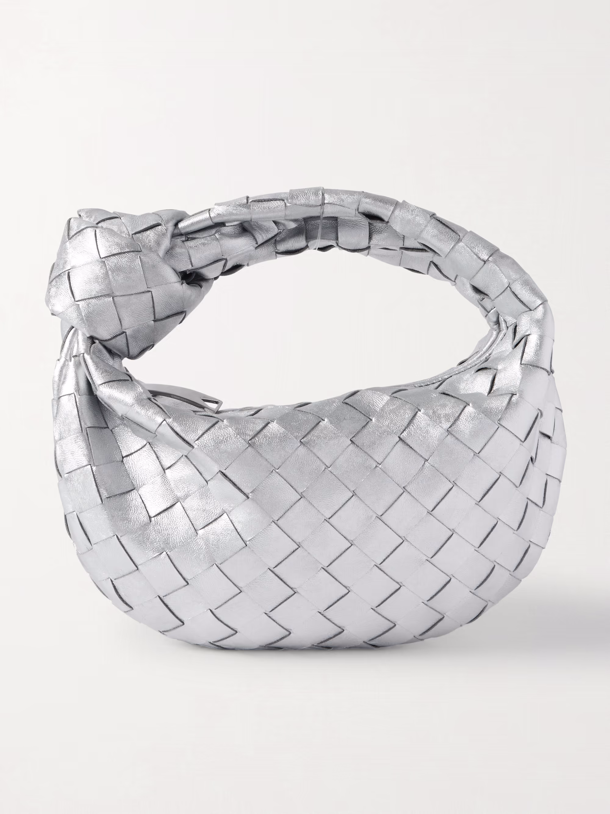 Bottega Veneta Jodie mini Intrecciato distressed metallic leather tote
