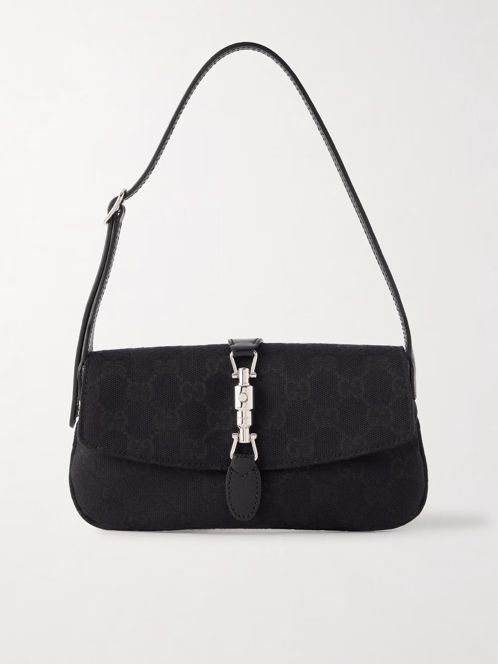 Gucci Jackie mini leather-trimmed canvas-jacquard shoulder bag