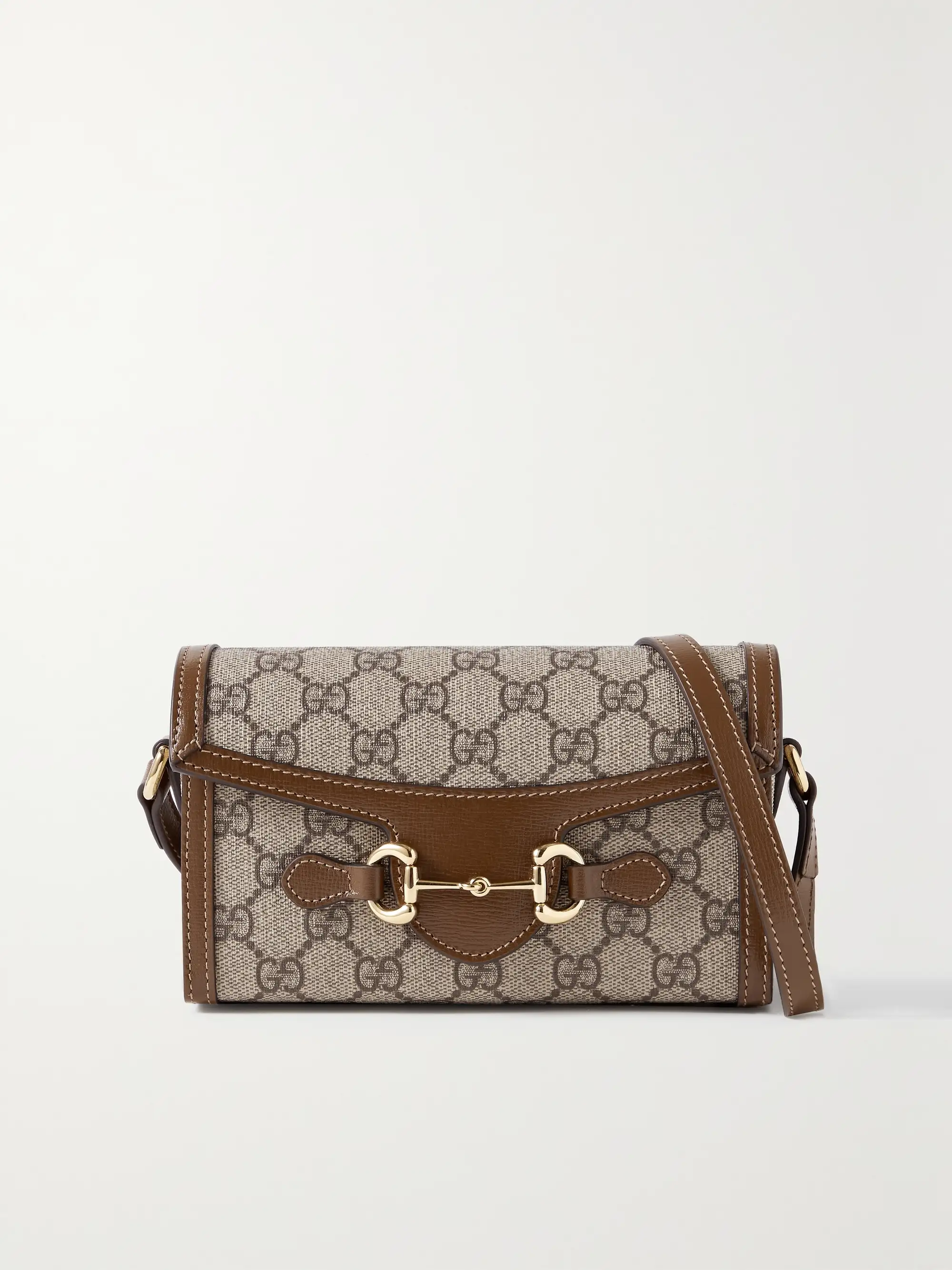 Gucci Horsebit 1955 leather-trimmed printed coated-canvas shoulder bag