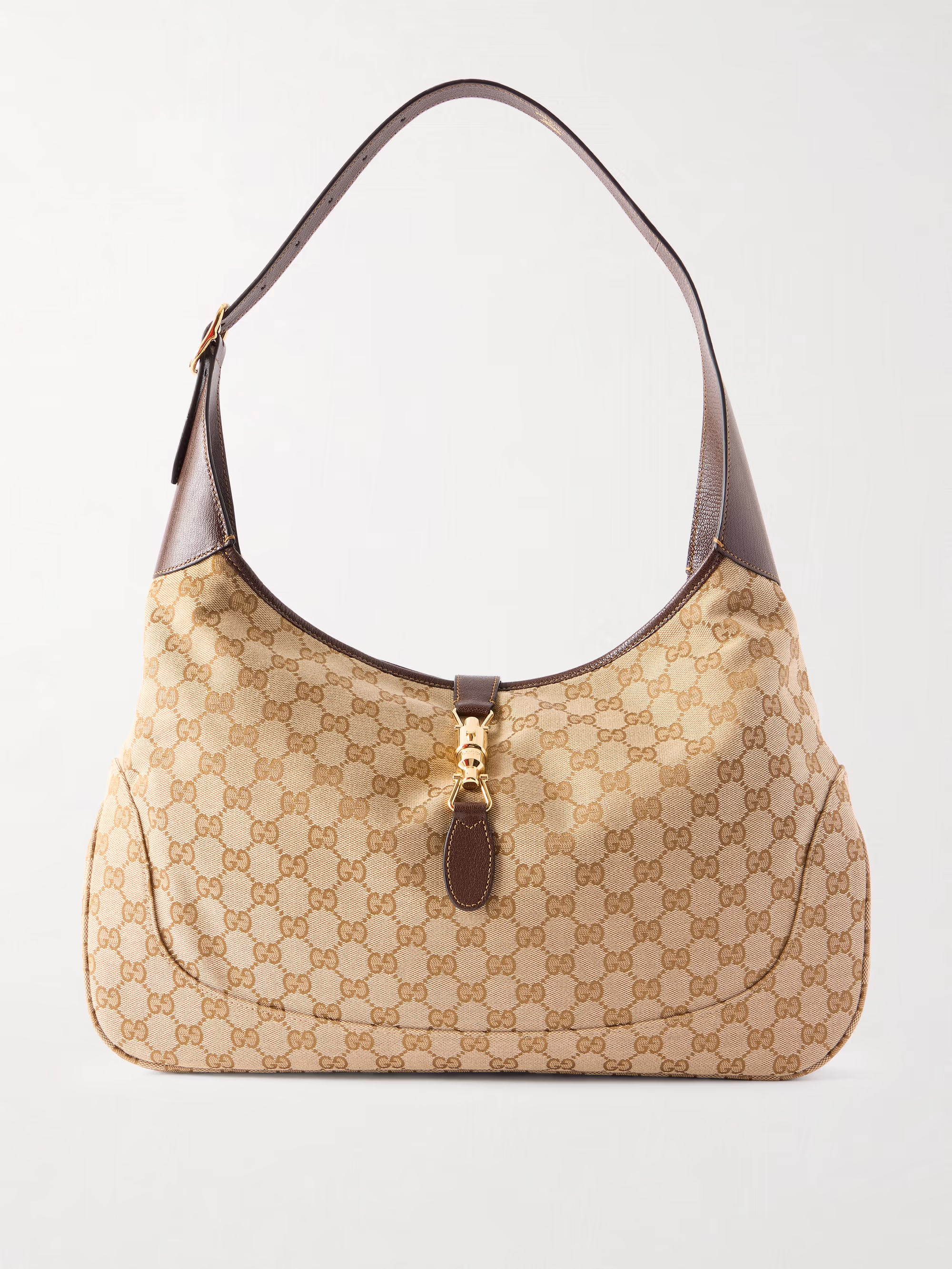 Gucci Jackie 1961 leather-trimmed printed coated-canvas shoulder bag