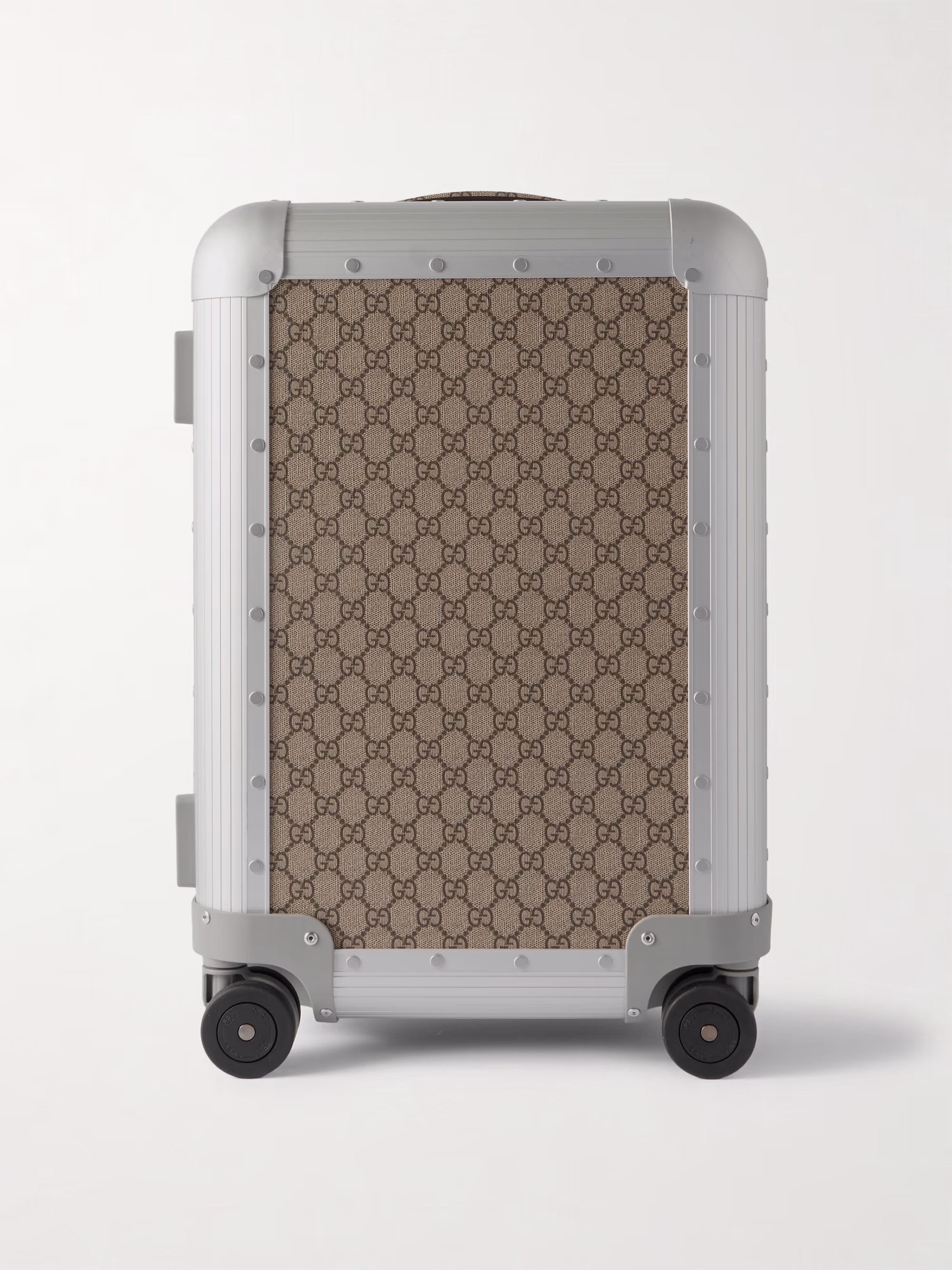 Gucci + FPM Milano monogrammed coated-canvas and aluminum suitcase