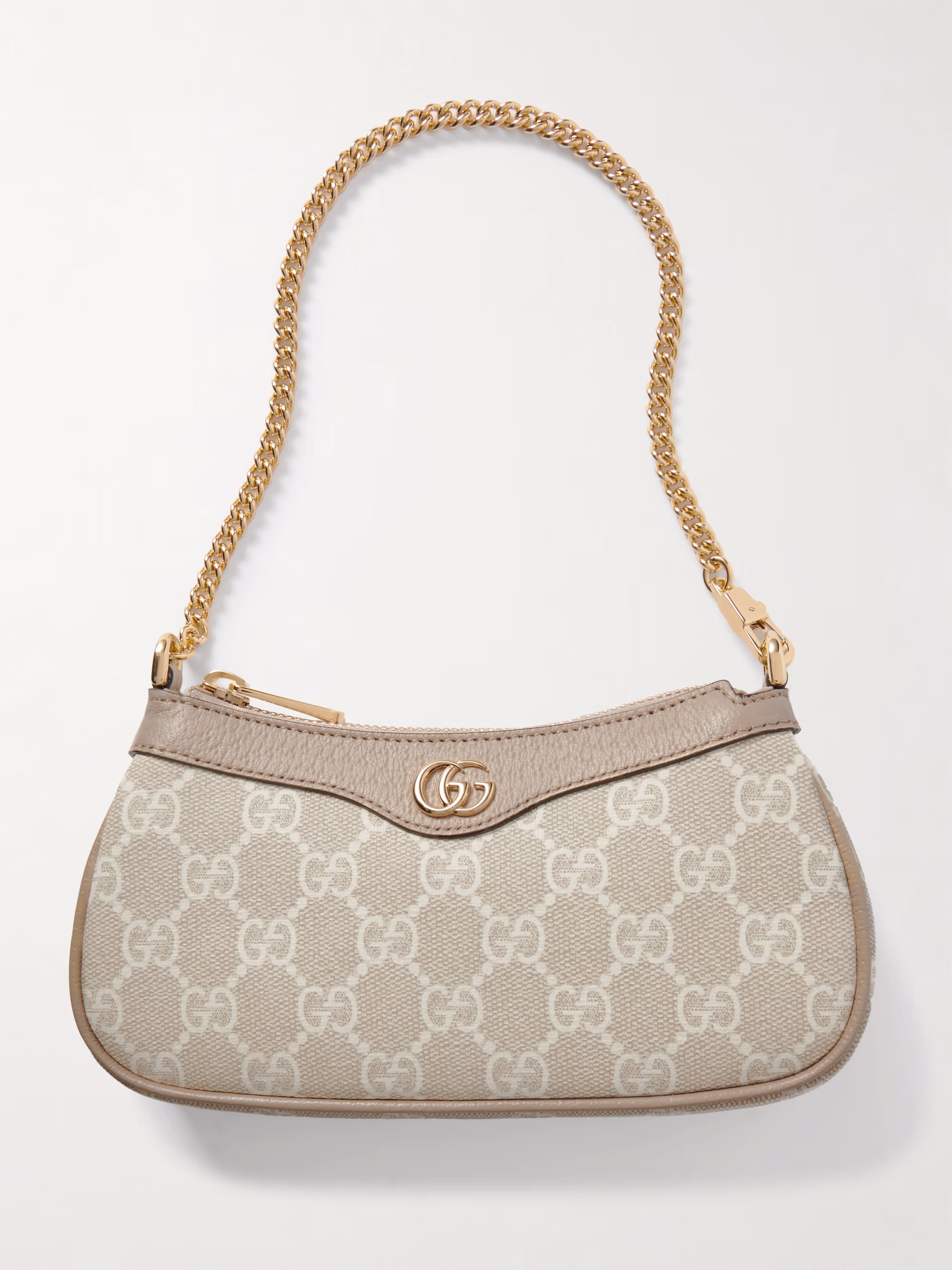 Gucci Ophidia leather-trimmed canvas-jacquard shoulder bag