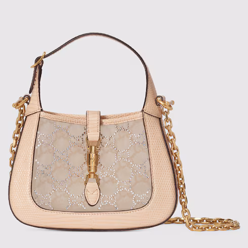 Gucci Jackie 1961 mini crystal GG lizard bag