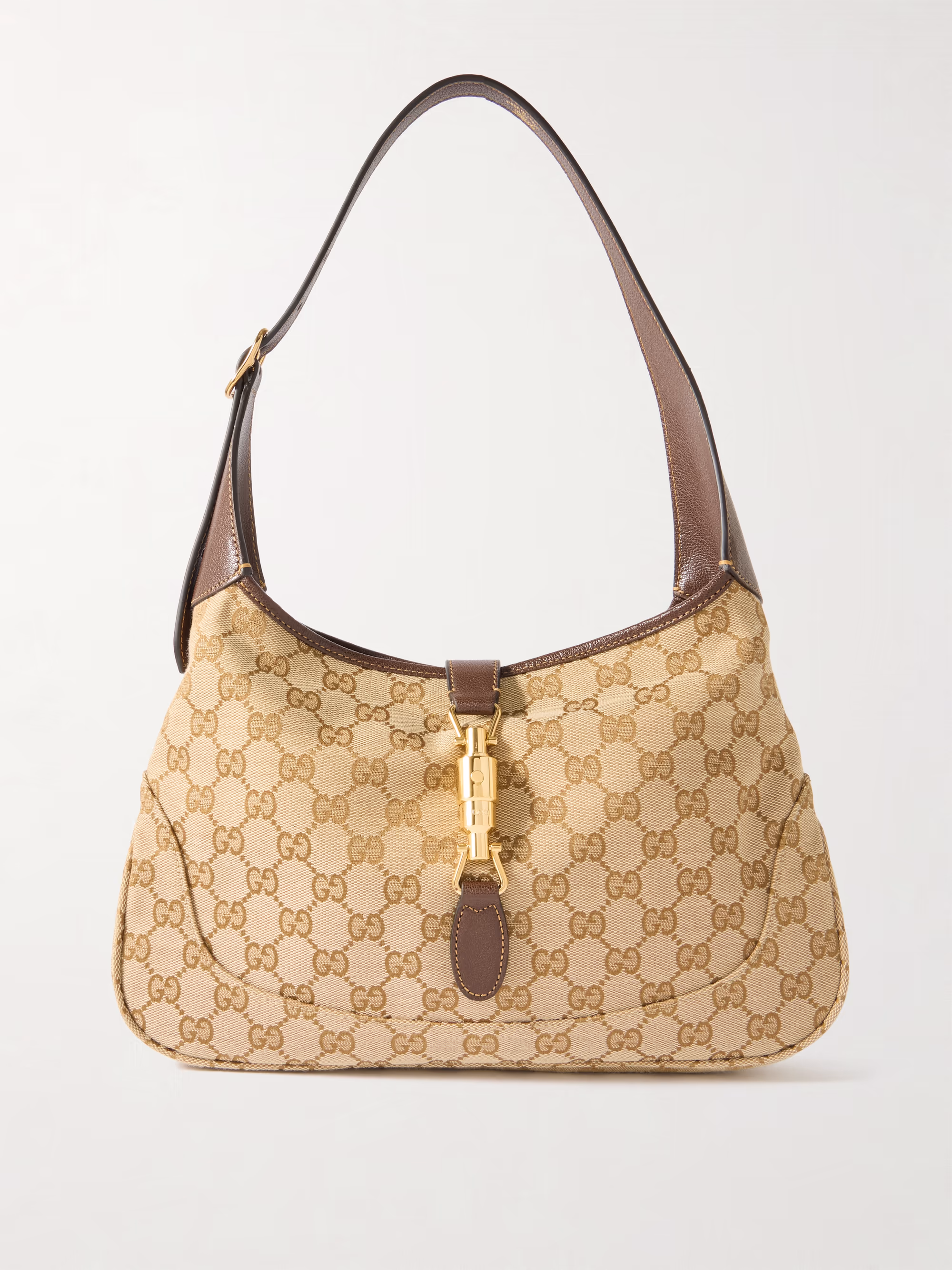 Gucci Jackie 1961 medium leather-trimmed canvas-jacquard shoulder bag