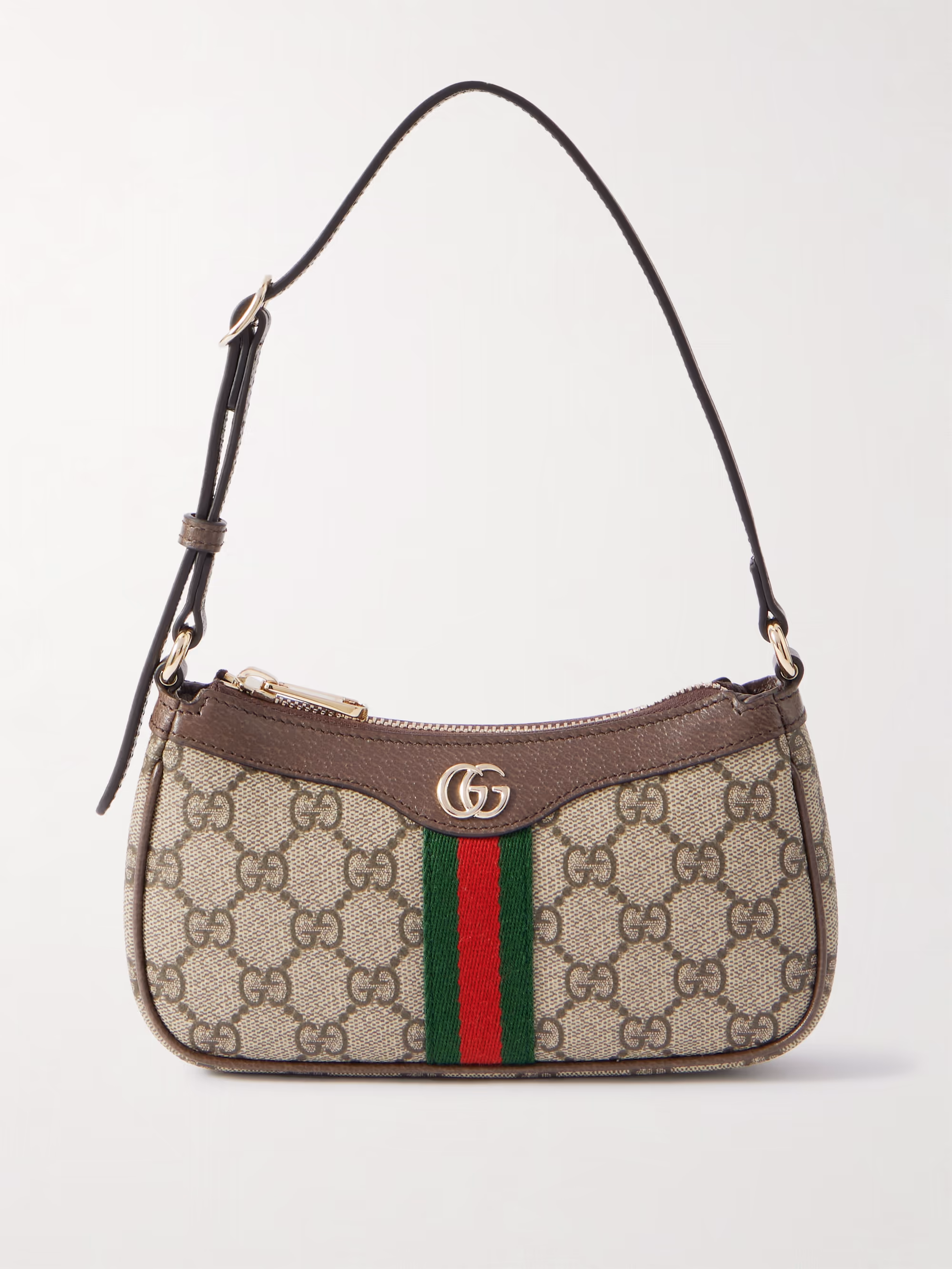 Gucci Ophidia mini leather-trimmed printed coated-canvas shoulder bag