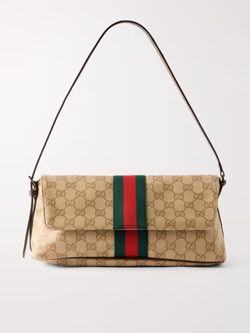 Gucci Madison leather-trimmed printed coated-canvas shoulder bag