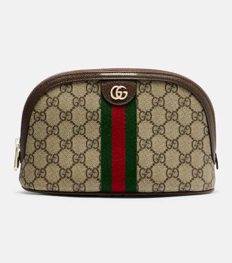 Gucci Ophidia Small leather-trimmed makeup bag