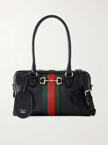 Gucci Borsetto small webbing-trimmed leather shoulder bag