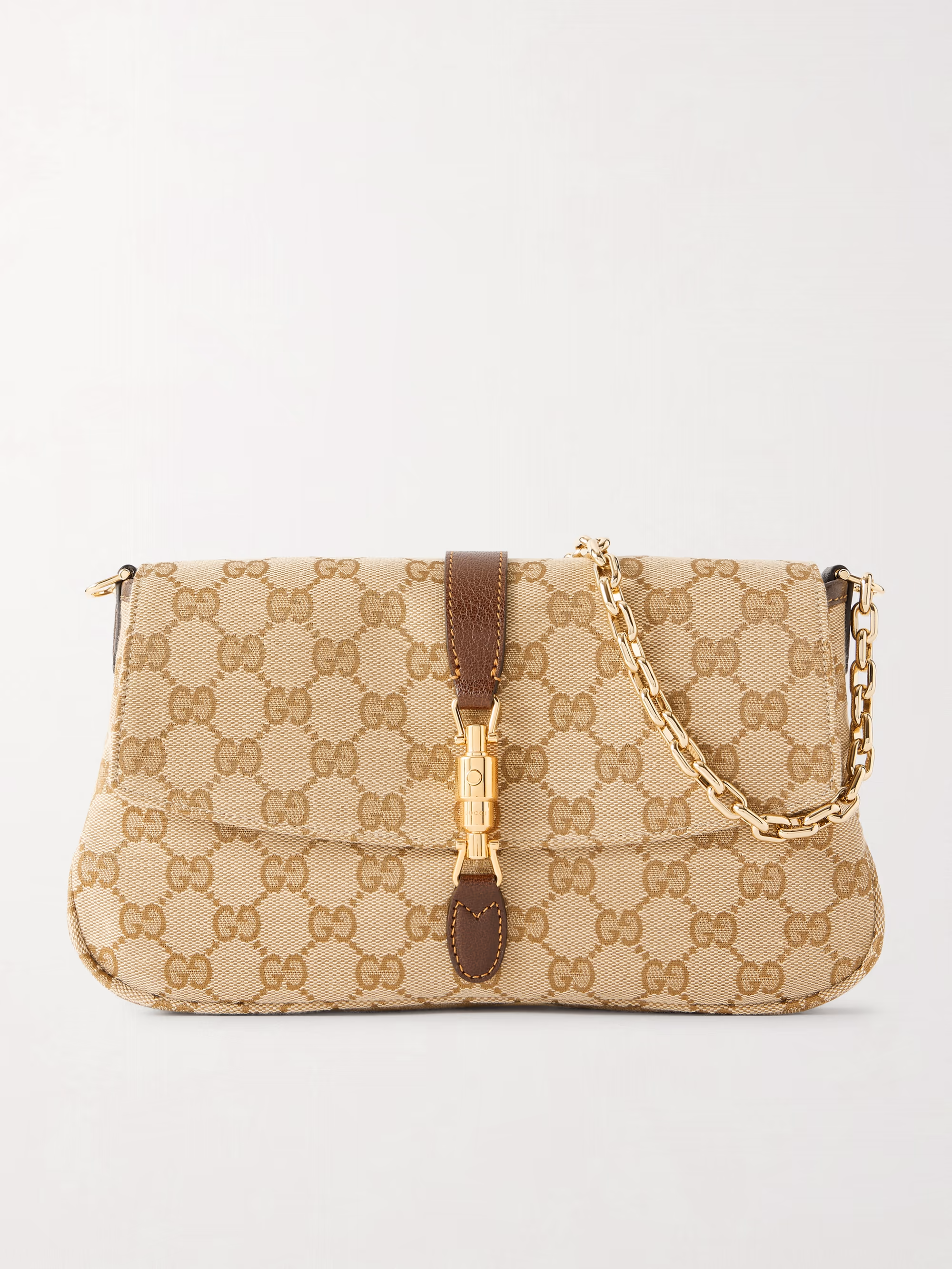 Gucci Aperitivo leather-trimmed canvas-jacquard shoulder bag