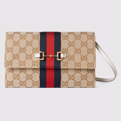 Gucci Gucci Horsebit Web wallet with strap
