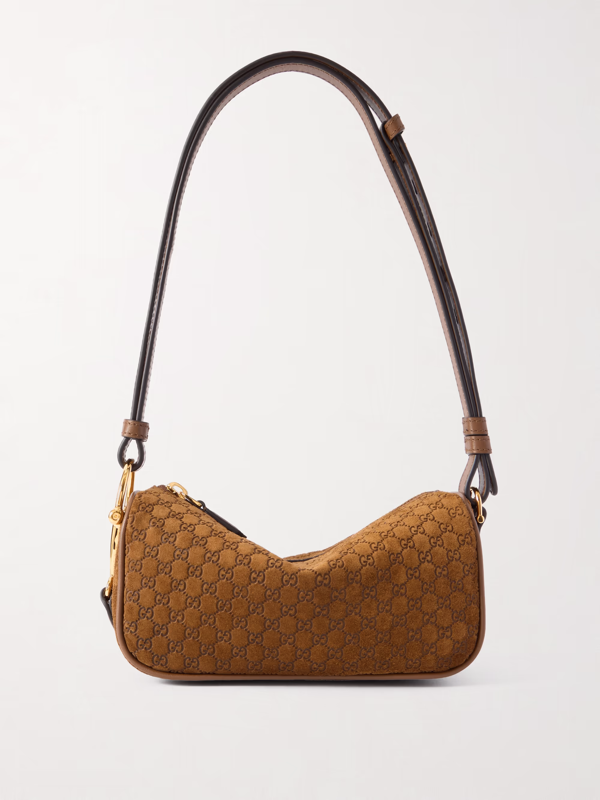 Gucci Horsebit 1955 leather-trimmed suede shoulder bag
