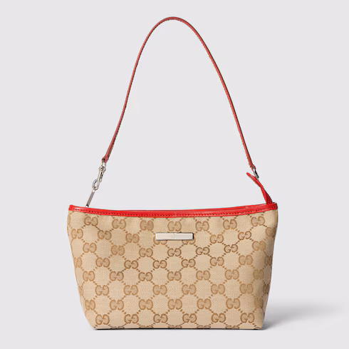 Gucci Small pouch with strap and Gucci plaque