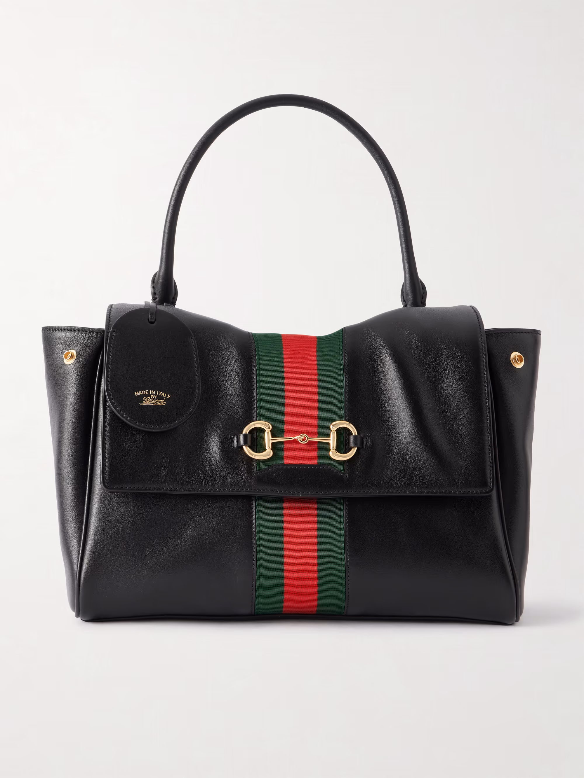 Gucci Paparazzo large leather-trimmed canvas shoulder bag