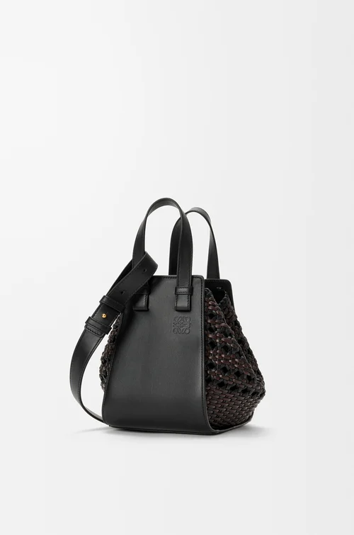 Loewe Compact Hammock bag in smooth calfskin and woven nappa calfskin