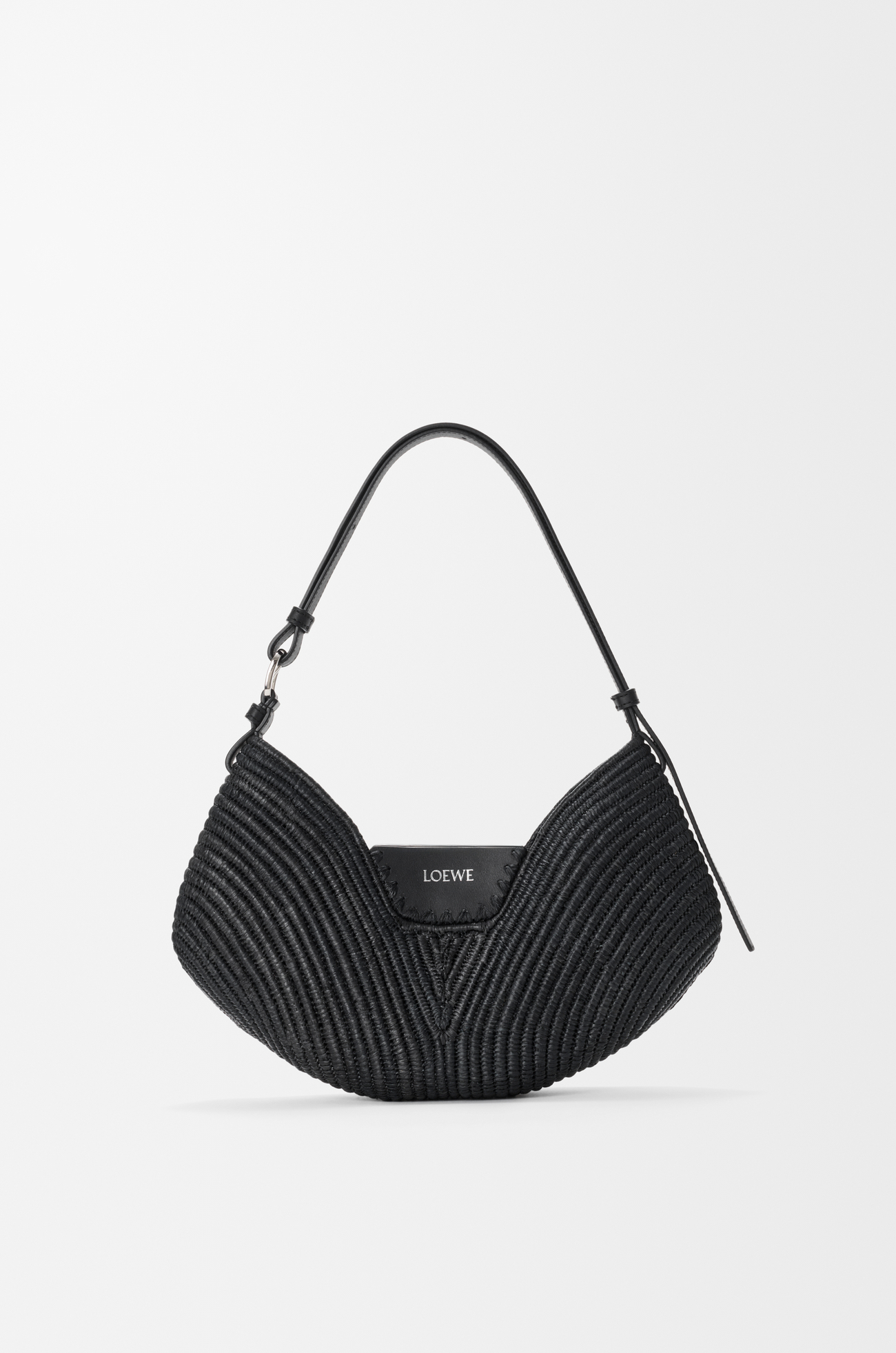 Loewe Medium Loewe Swing bag in raffia and calfskin