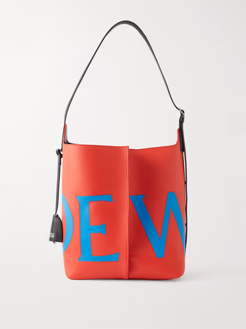 Loewe Bilbao large pleated printed leather shoulder bag