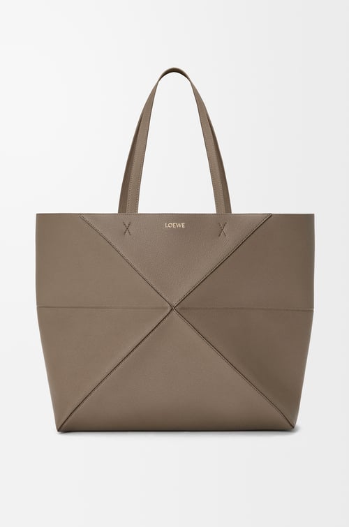 Loewe Large horizontal Puzzle Fold tote in soft grained calfskin