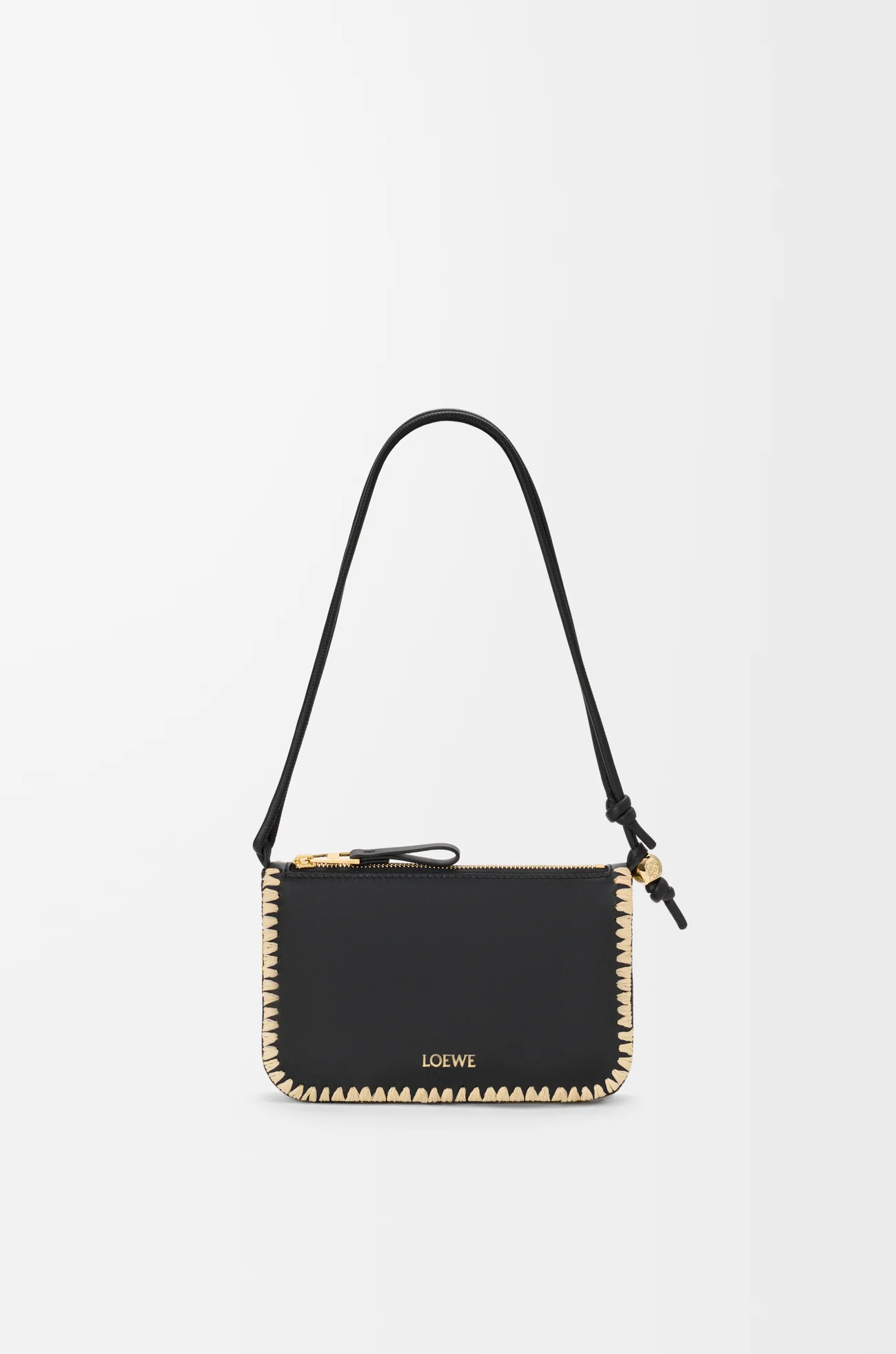 Loewe Rio pouch in classic calfskin and raffia