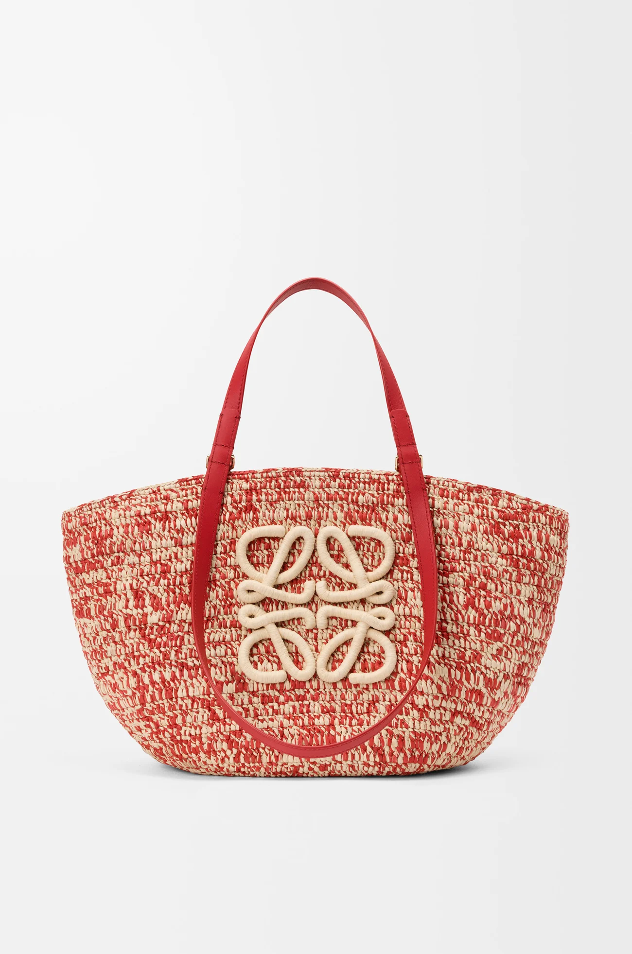 Loewe Medium Eclipse basket in raffia and calfskin