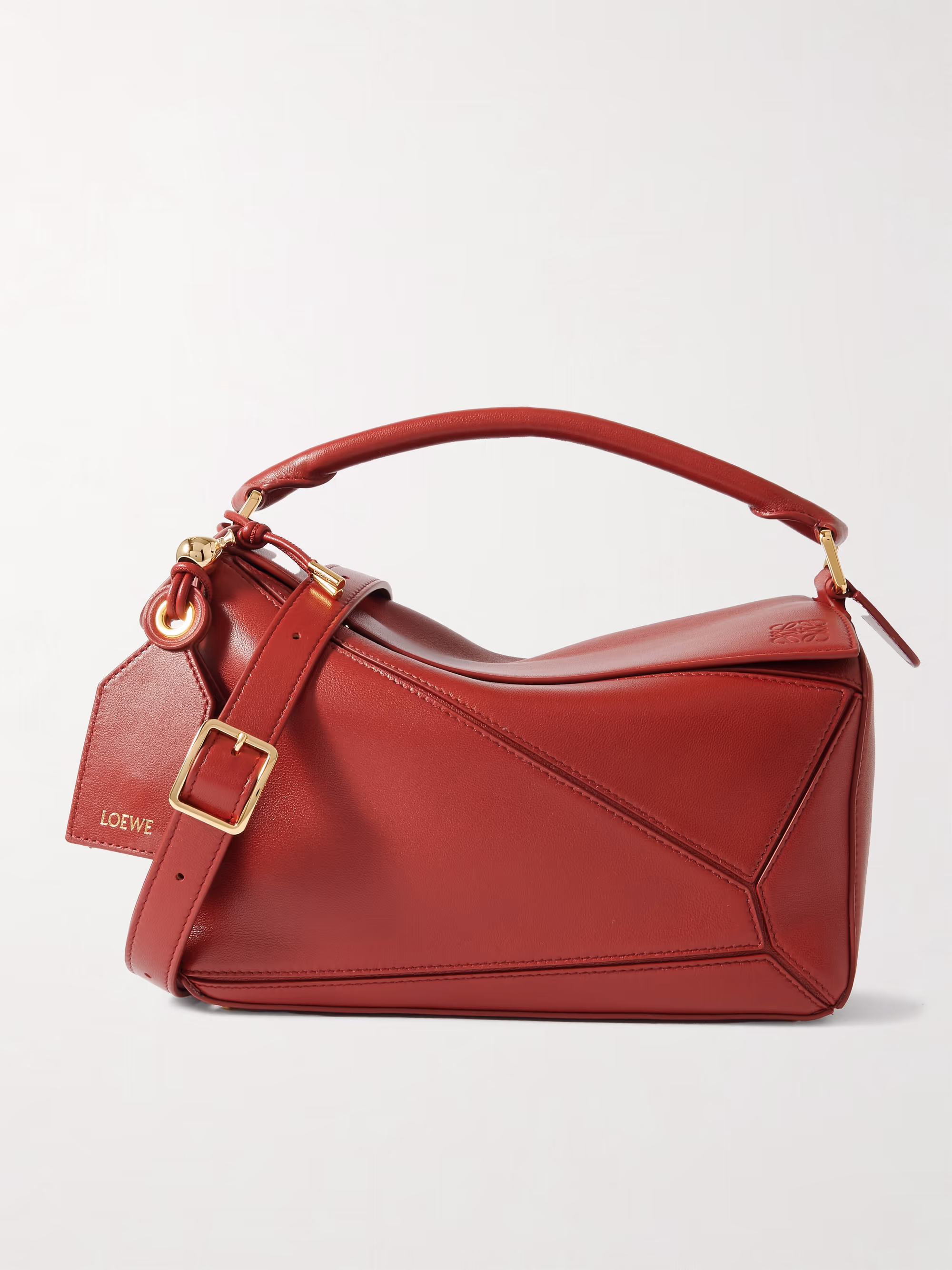 Loewe Featherlight Puzzle small textured-leather shoulder bag