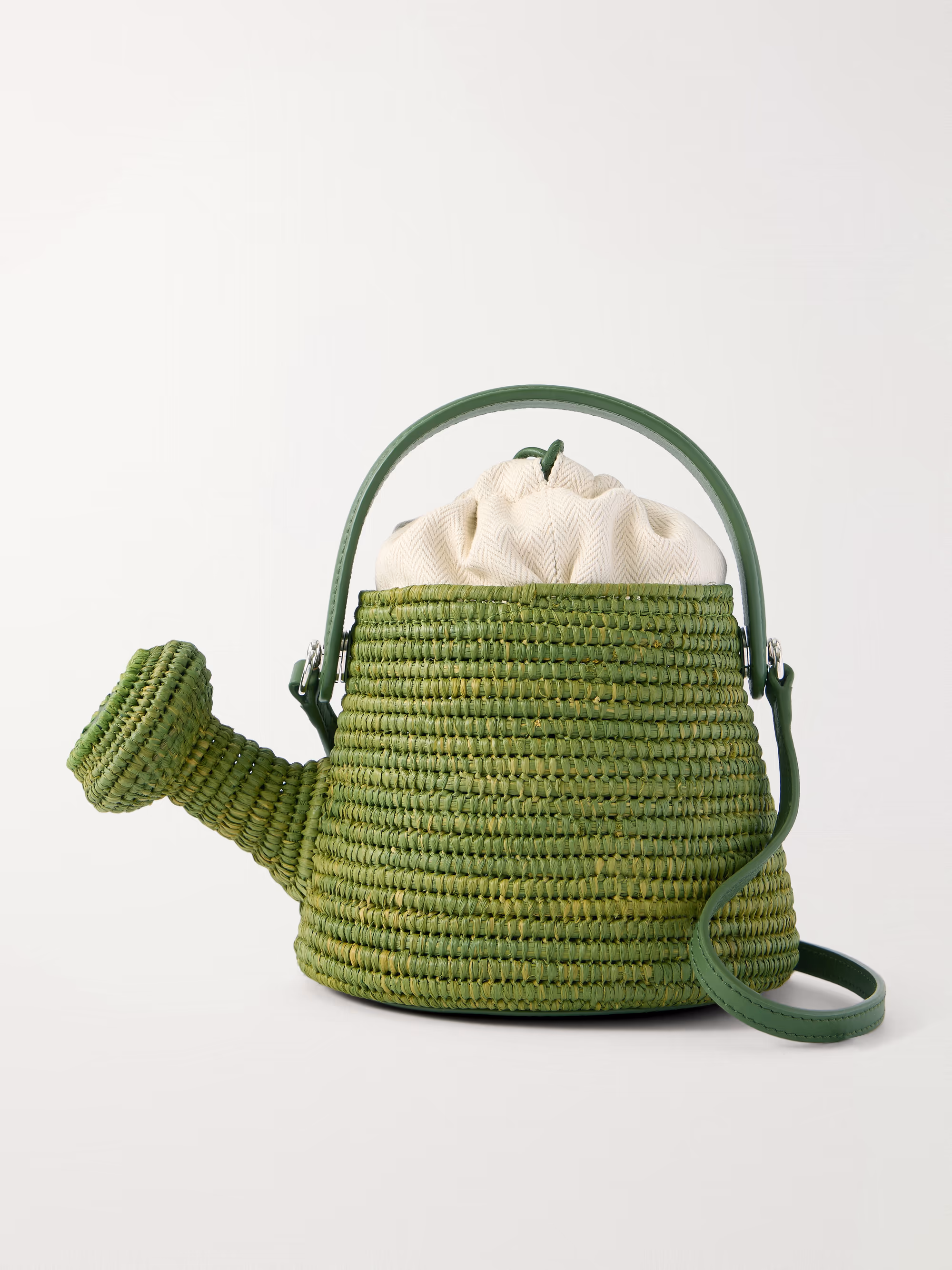 Loewe + Paula's Ibiza Watering Can leather-trimmed raffia shoulder bag