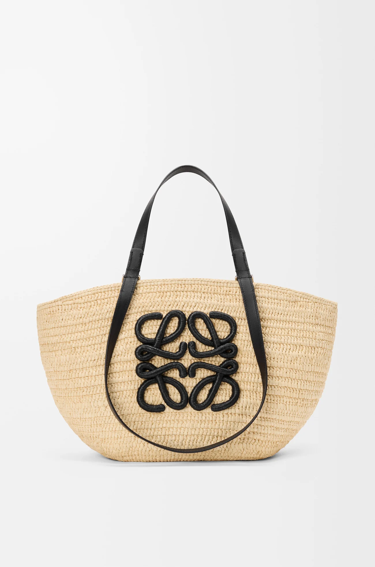 Loewe Medium Eclipse basket in raffia and calfskin