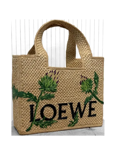 Loewe Font artichoke-embroidered tote bag
