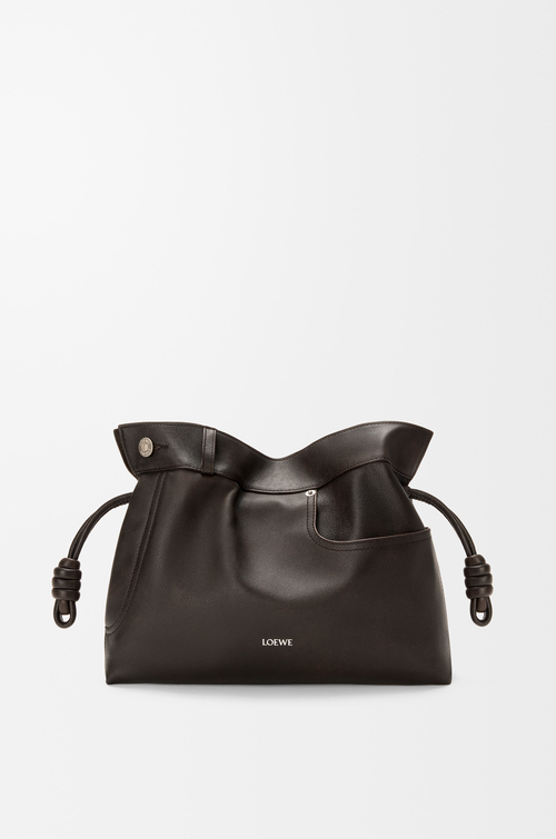 Loewe Panta medium Flamenco clutch in shiny calfskin