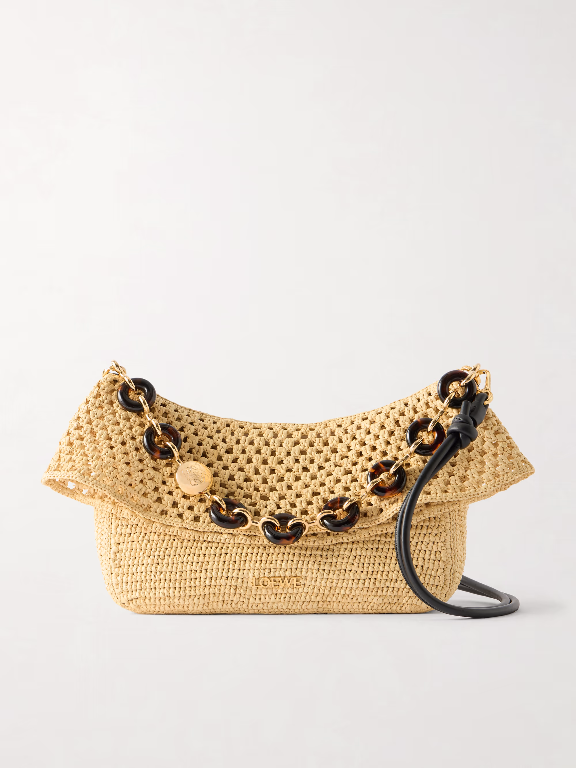Loewe + Paula's Ibiza Ola medium embellished raffia shoulder bag