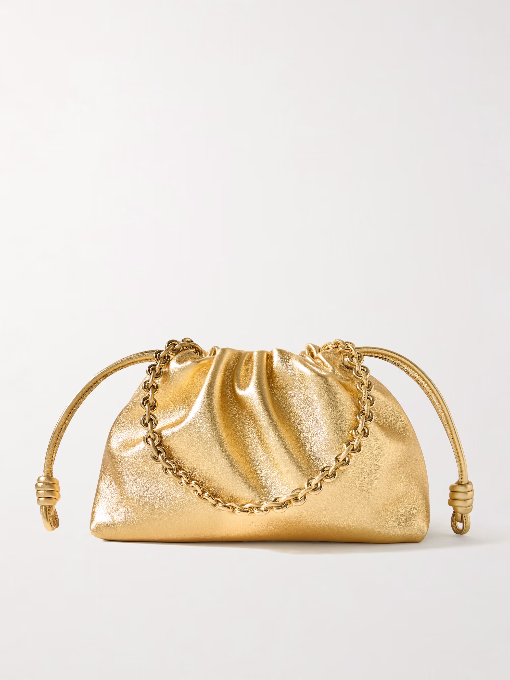 Loewe Flamenco metallic leather clutch