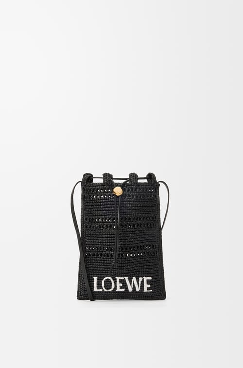 Loewe Drawstring pocket in raffia