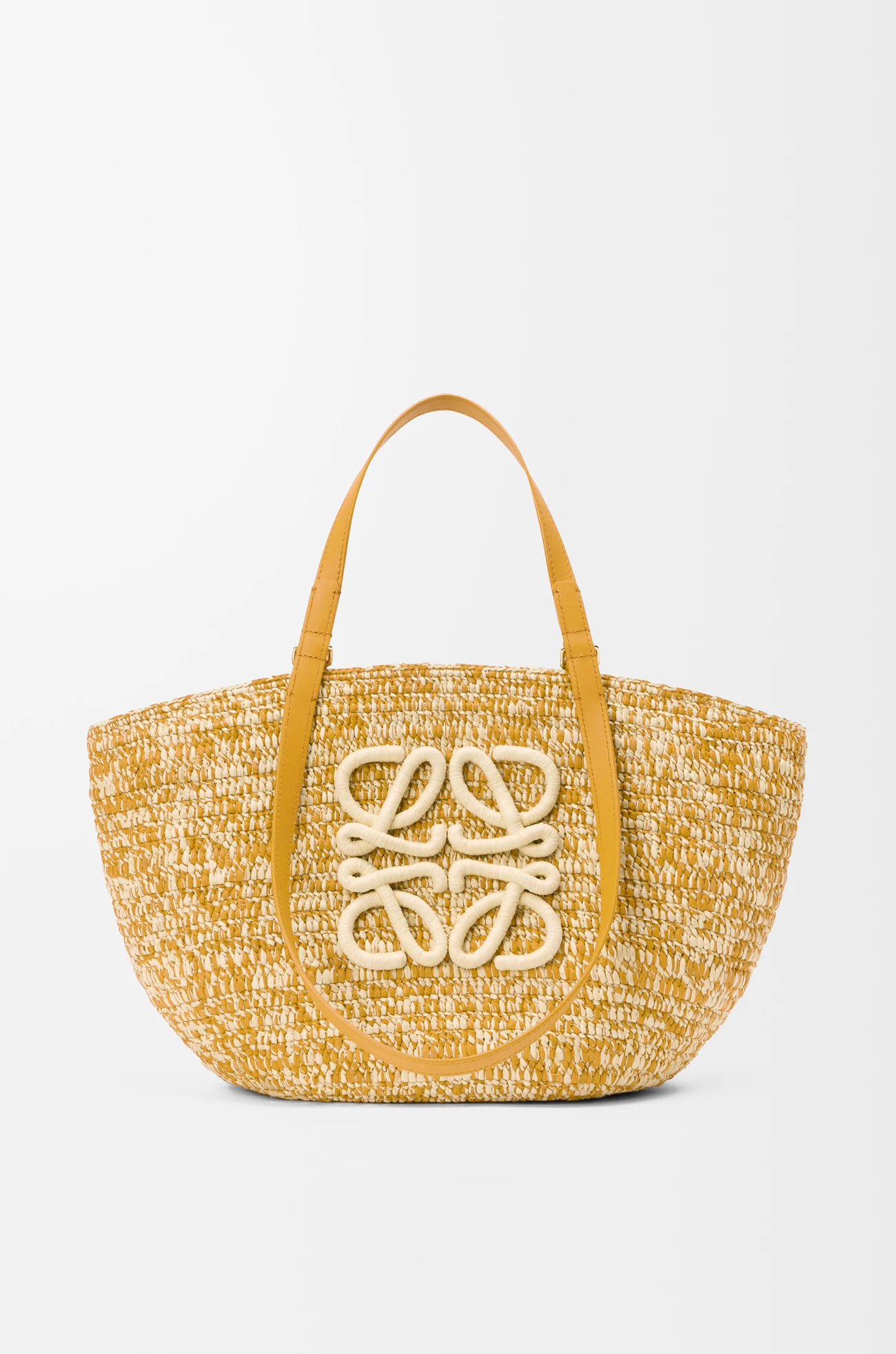 Loewe Medium Eclipse basket in raffia and calfskin