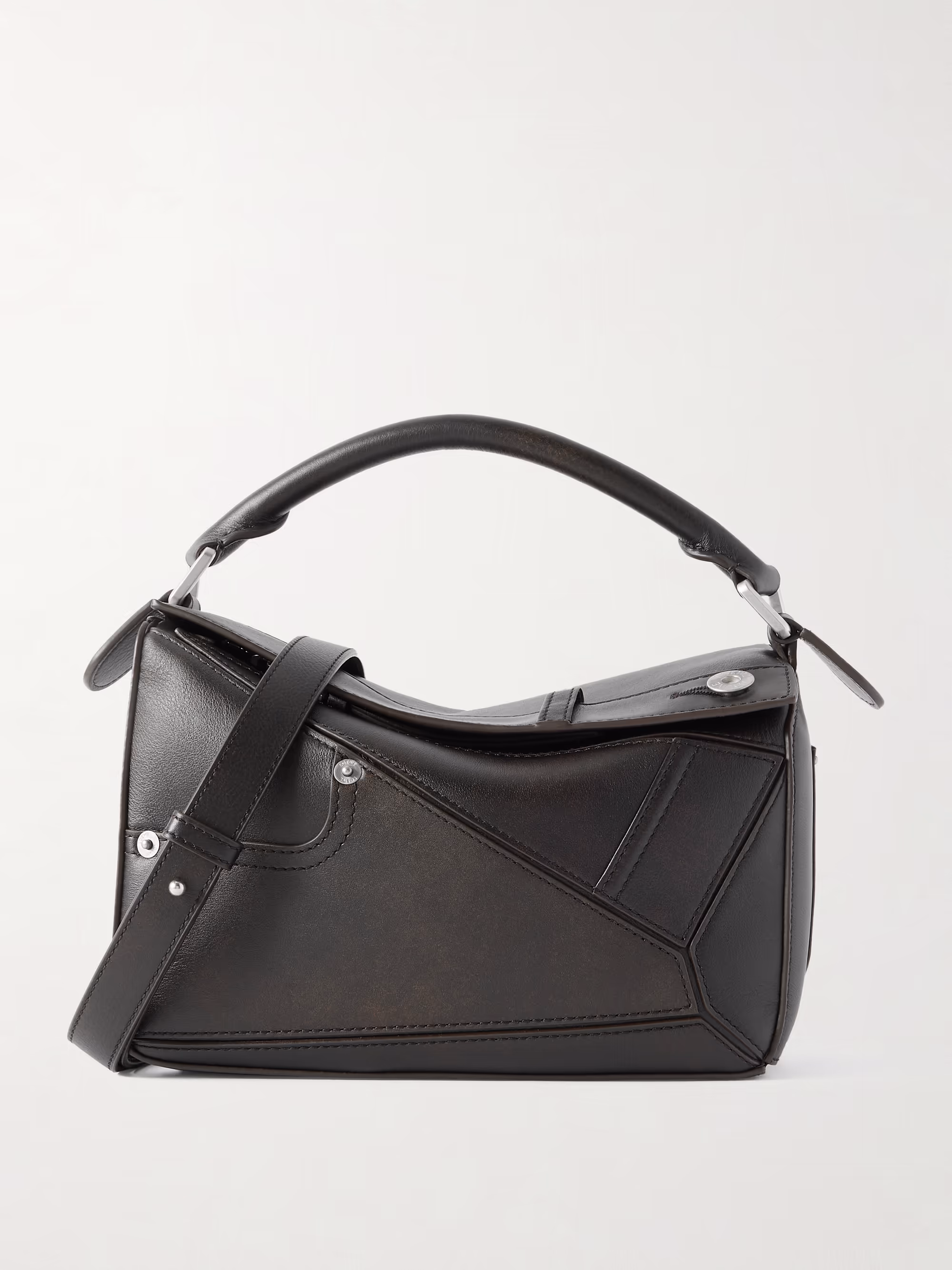 Loewe Puzzle Panta small textured-leather shoulder bag
