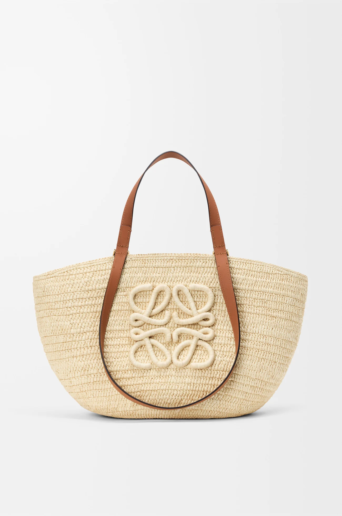 Loewe Medium Eclipse basket in raffia and calfskin