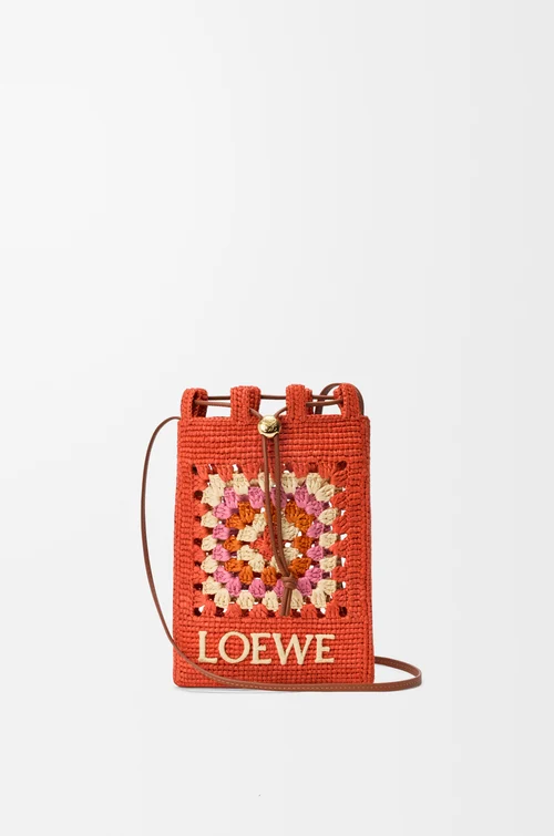 Loewe Drawstring pocket in classic calfskin and raffia