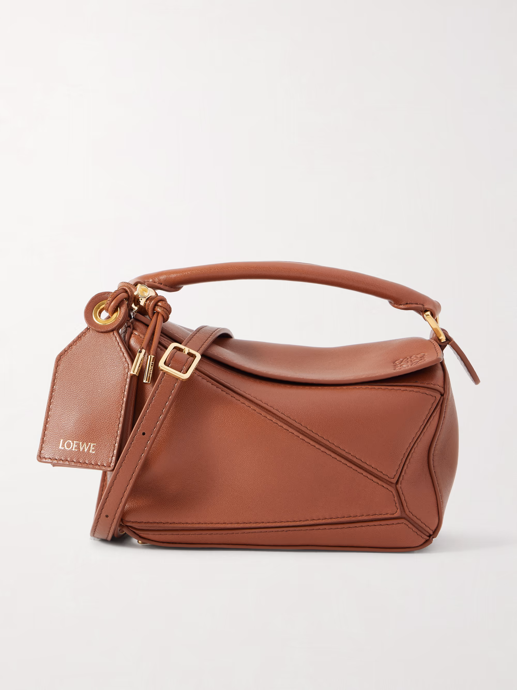 Loewe Featherlight Puzzle mini textured-leather shoulder bag