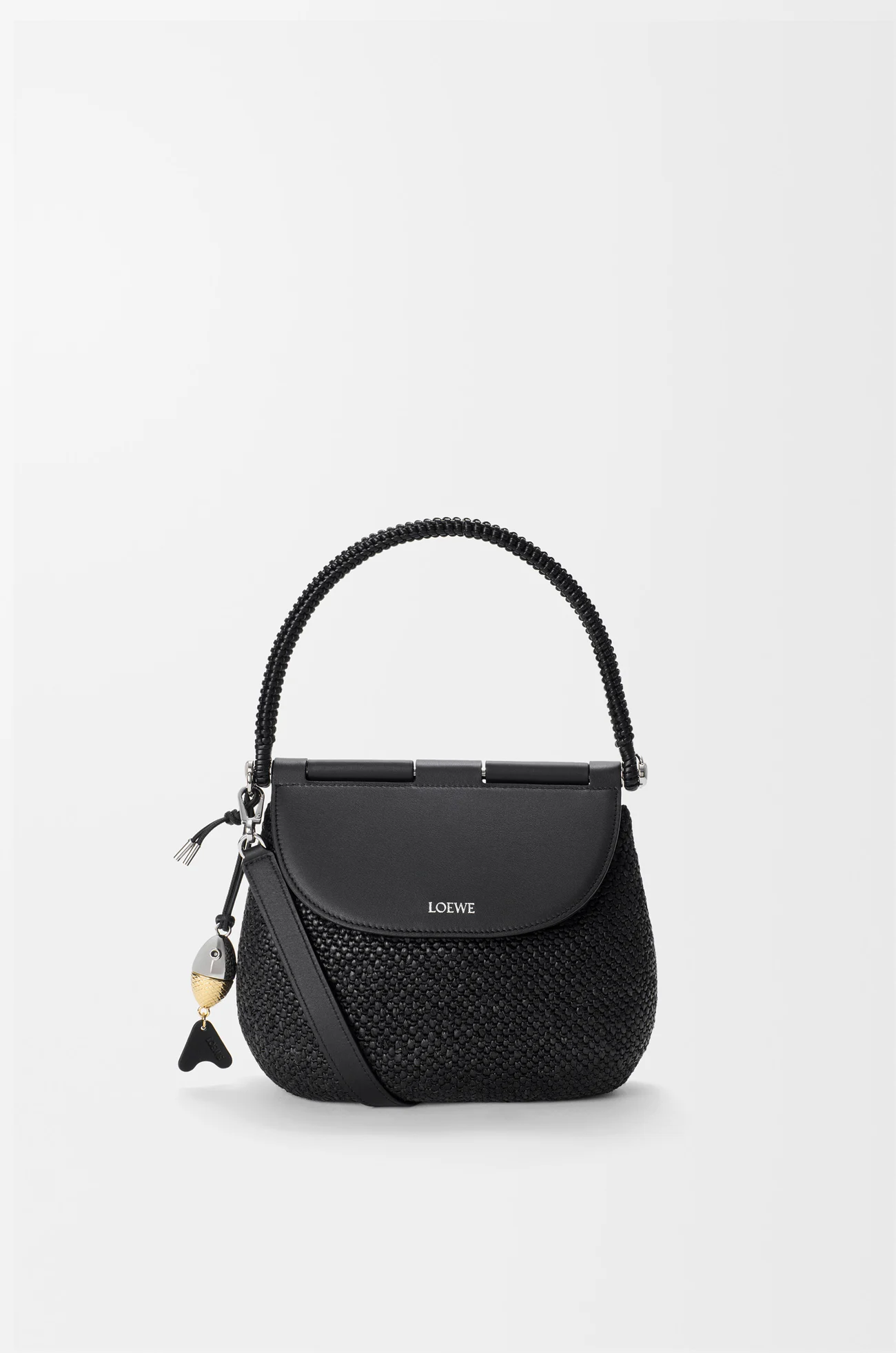 Loewe Medium Pescador bag in raffia and calfskin