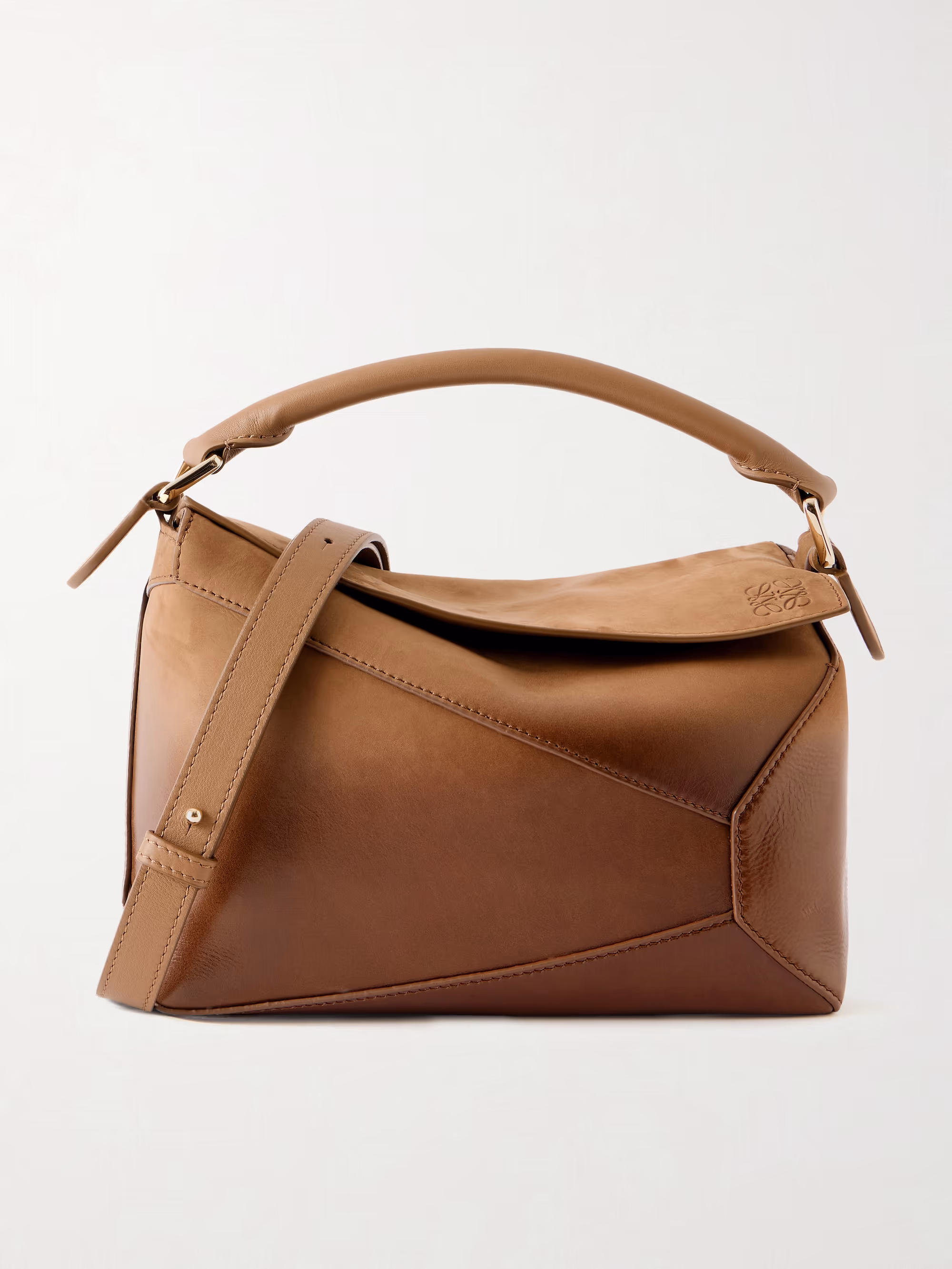 Loewe Puzzle Edge small patent-nubuck shoulder bag