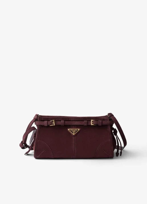 Prada Bonnie Small shoulder bag van kalfssuède
