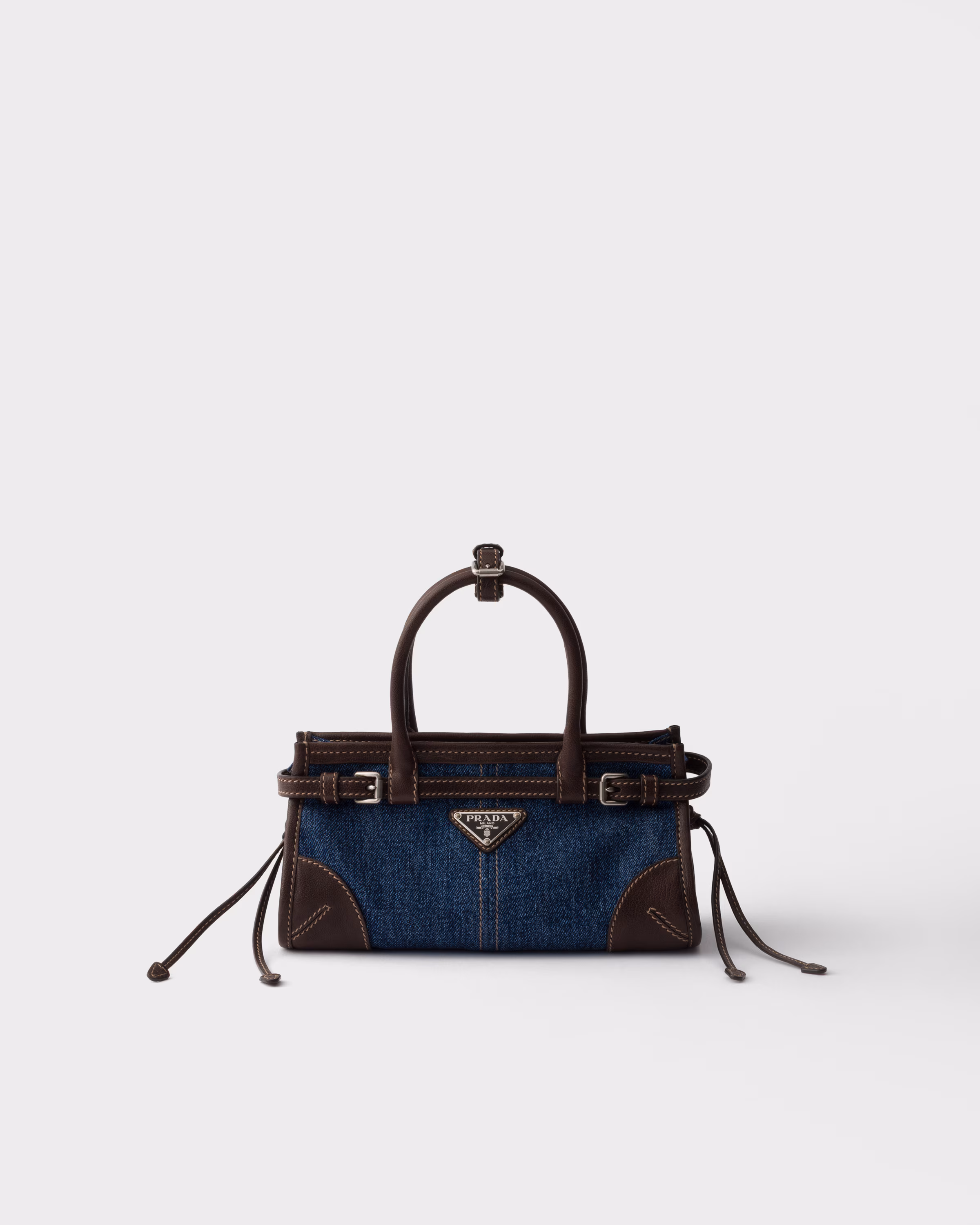 Prada Prada Bonnie small denim and leather handbag